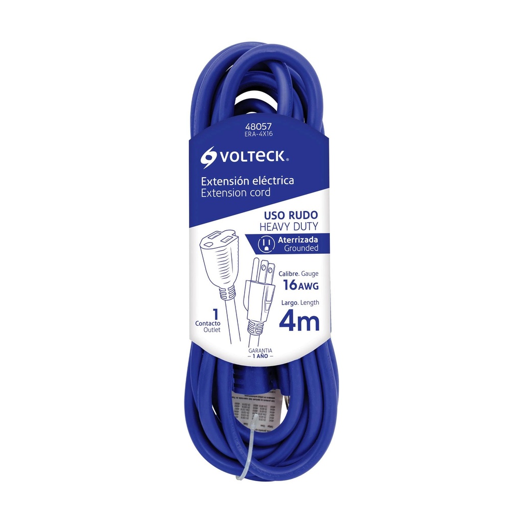 Extensión de uso rudo aterrizada 4 m 3x16 AWG, Volteck - Pag 553