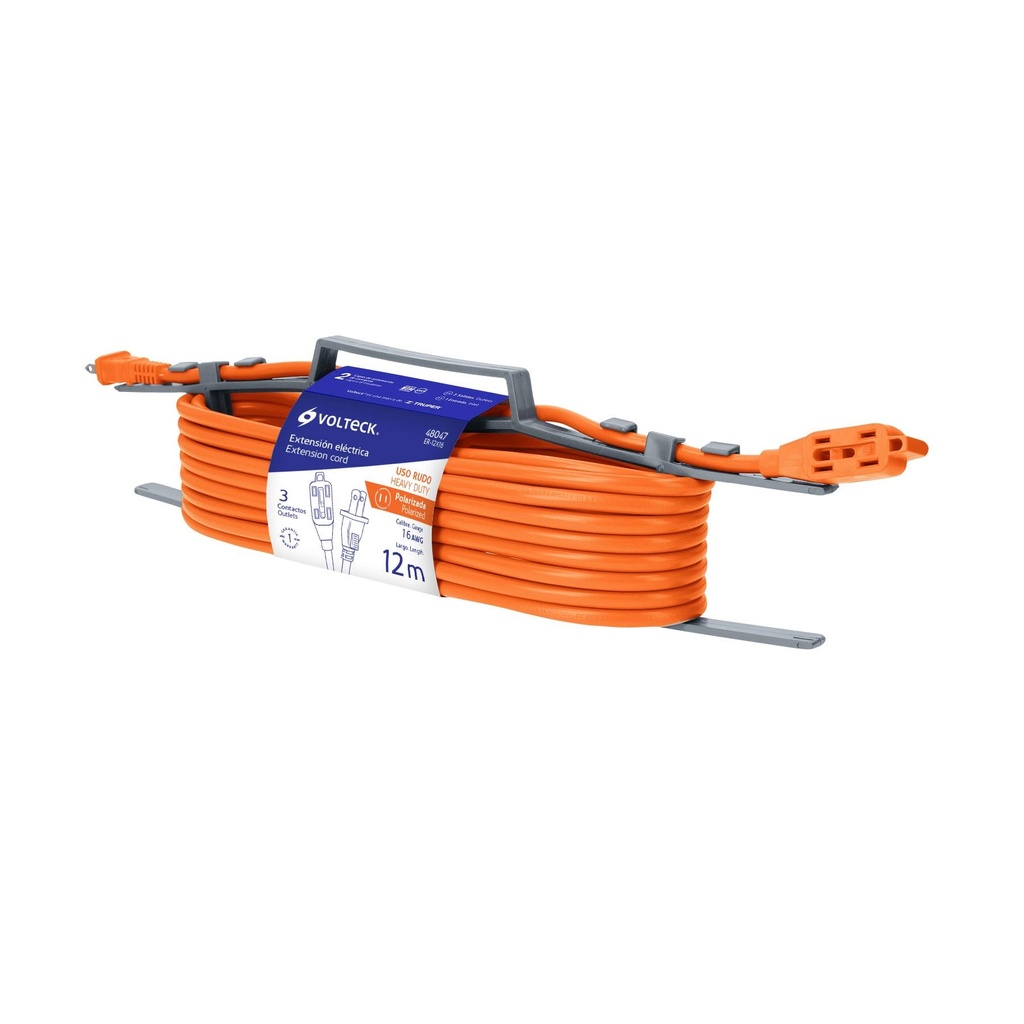 Extensión eléctrica de uso rudo 12 m 2x16 AWG, Volteck - Pag 553