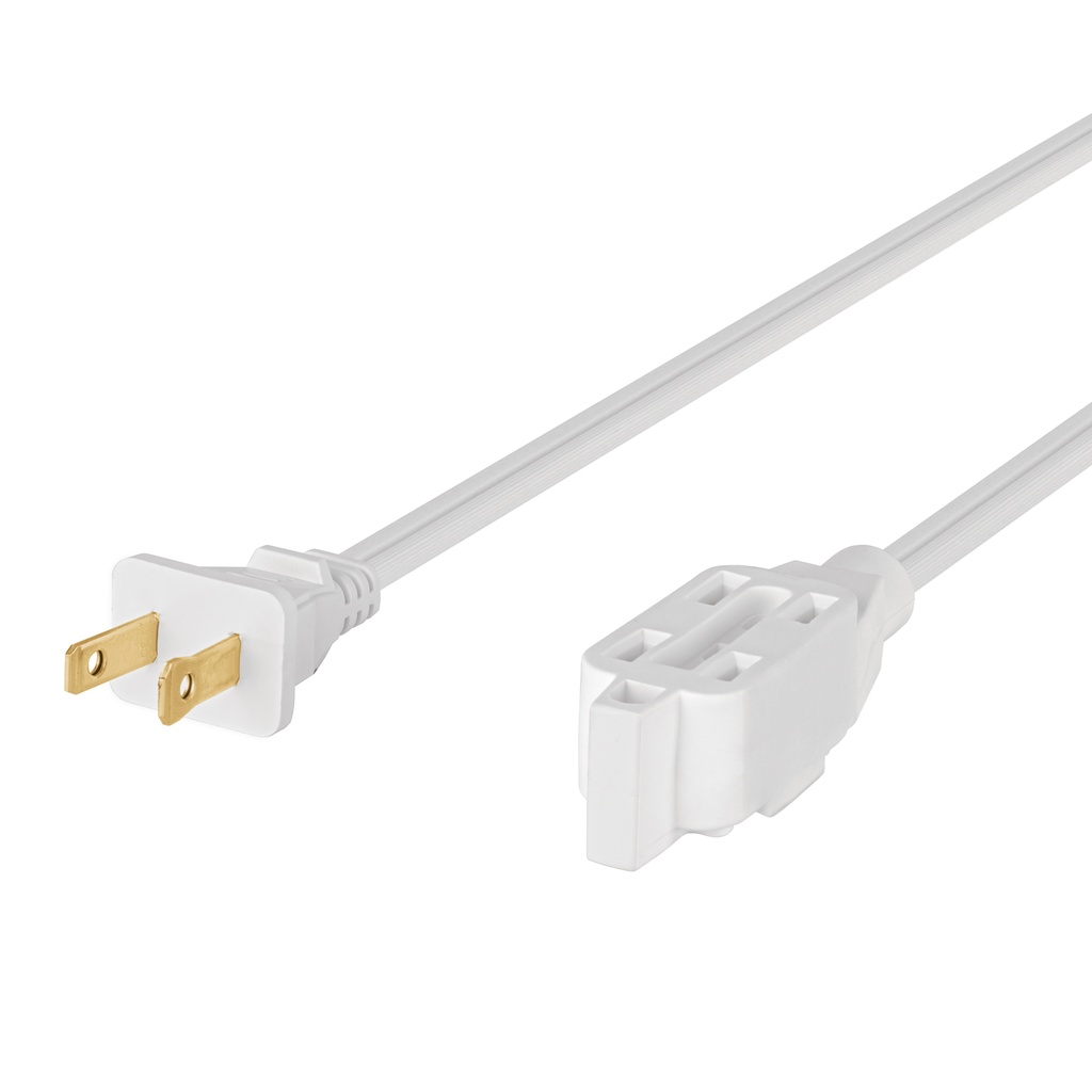 [T40153] Extensión eléctrica doméstica 4 m blanca con clavija recta