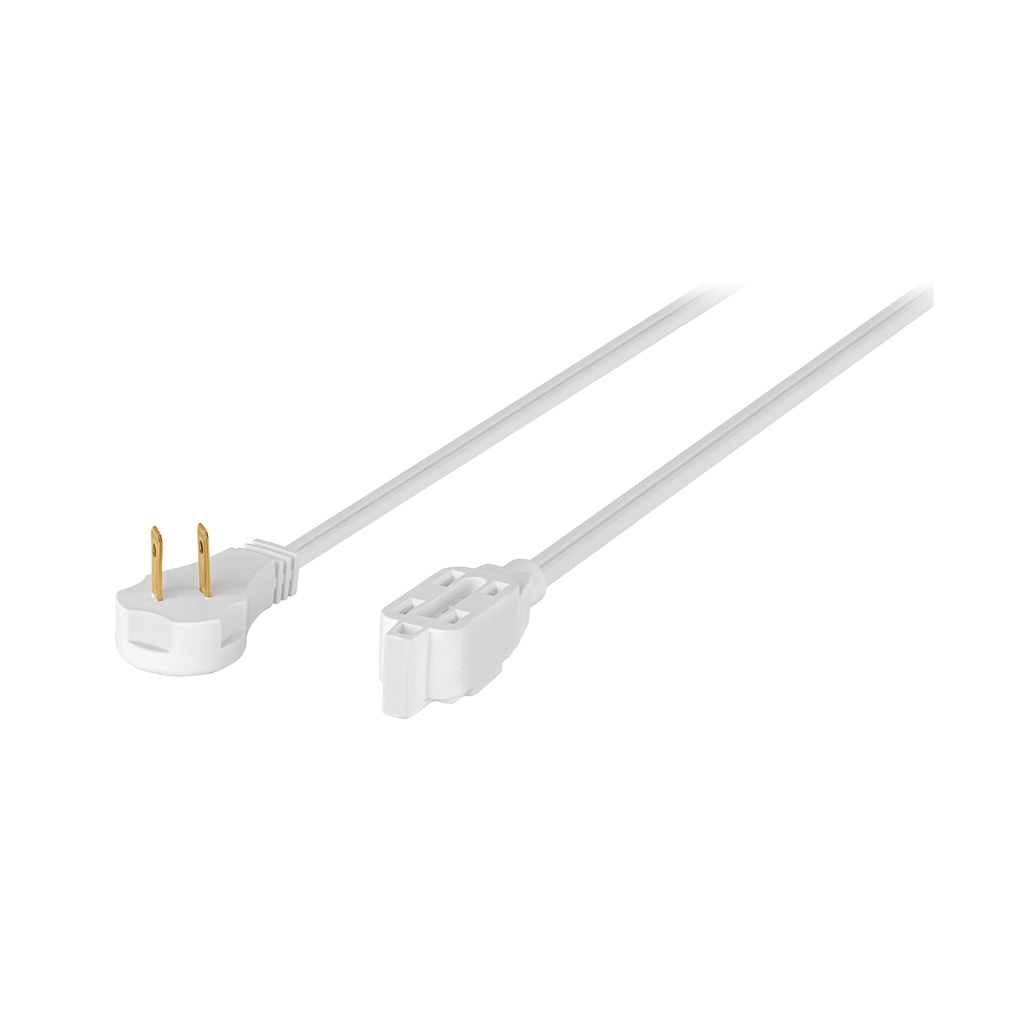 [T48018] Extensión eléctrica doméstica 5 m blanca con clavija plana