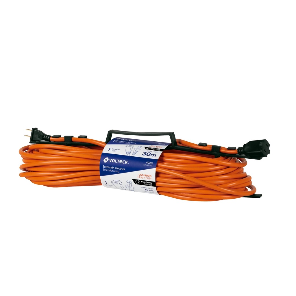 Extensión eléctrica uso rudo 30 m 2x16 AWG para 1 clavija - Pag 553