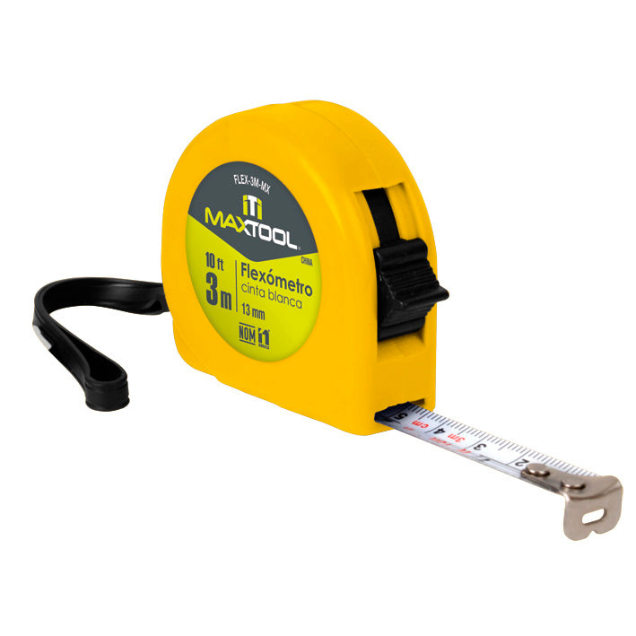 Flexometro de 3 mts color amarillo