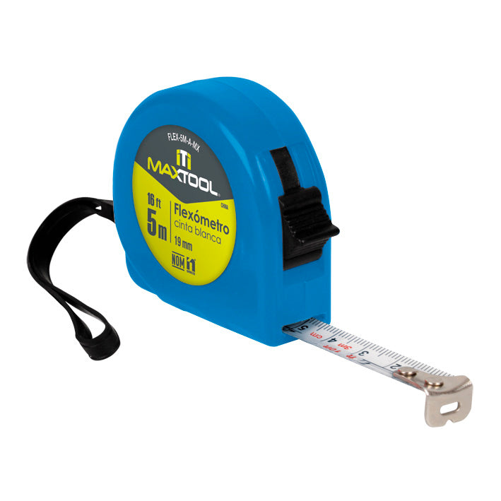 Flexometro de 5 mts color azul