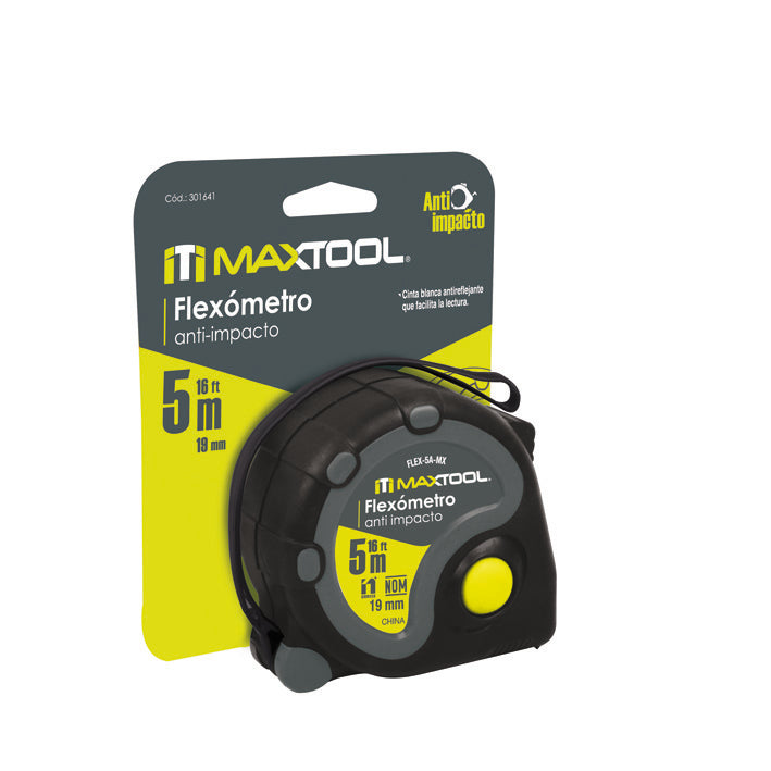 Flexometro de 8 mts anti impacto en blister