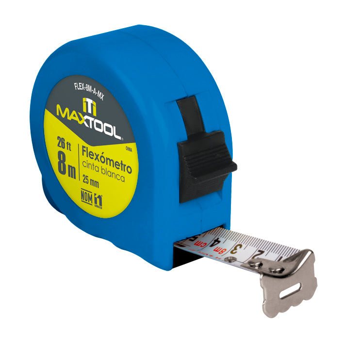 Flexometro de 8 mts color azul