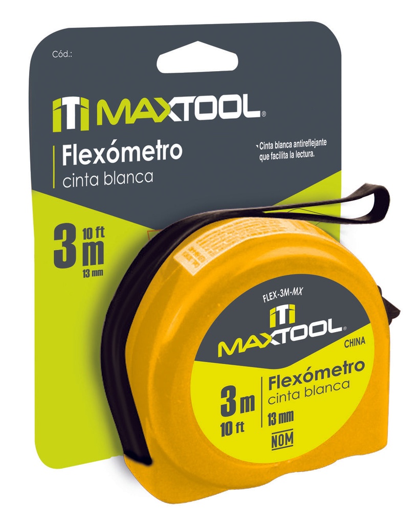 Flexometro de 8 mts. en blister