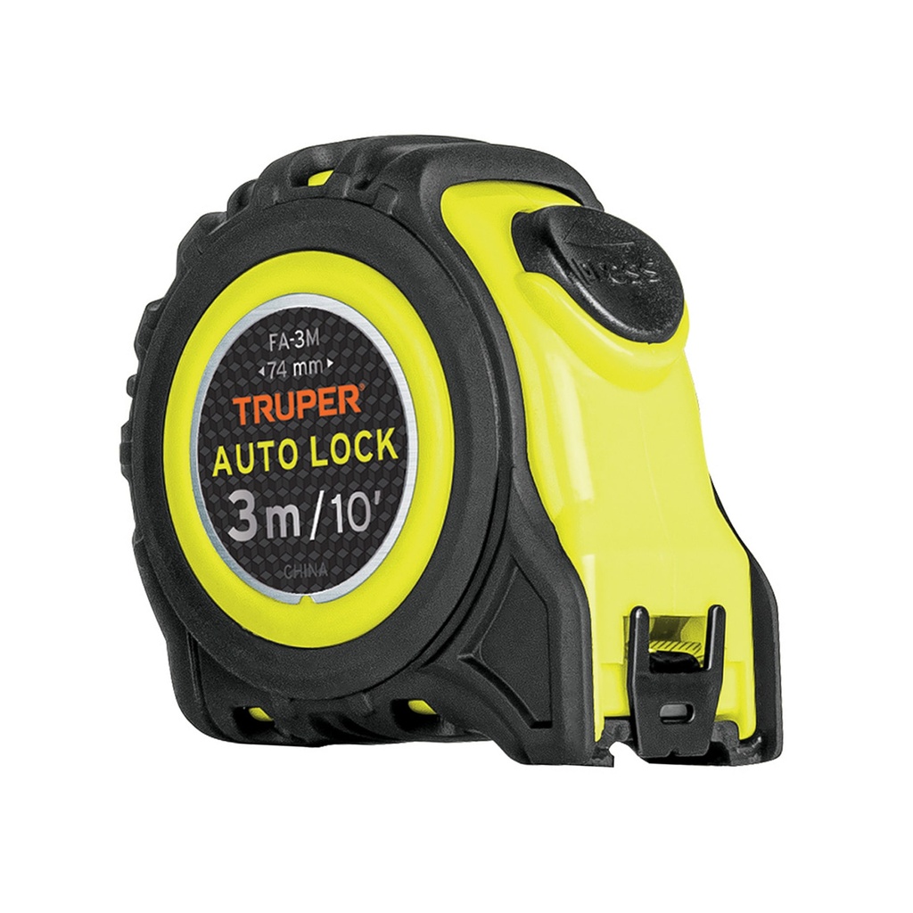 Flexómetro Auto-Lock contra impactos 3 m cinta 16 mm, Truper