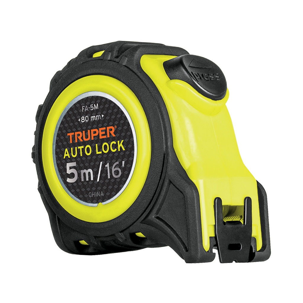 Flexómetro Auto-Lock contra impactos 5 m cinta 19 mm, Truper