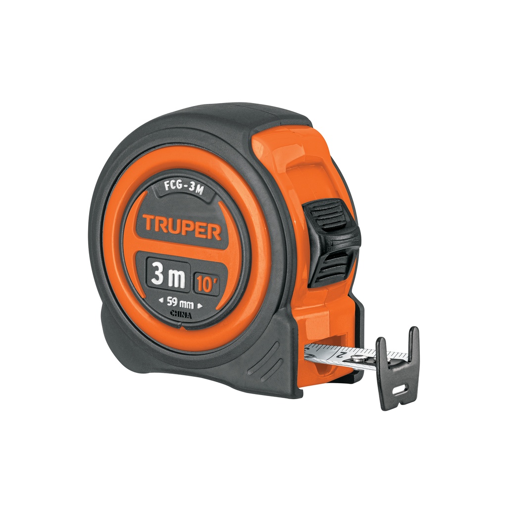 Flexómetro compacto contra impactos 3 m cinta 16 mm, Truper