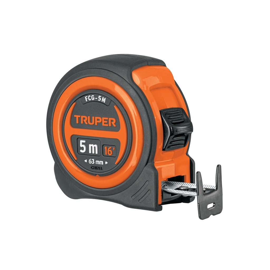 [T12772] Flexómetro compacto contra impactos 5 m cinta 19 mm, Truper