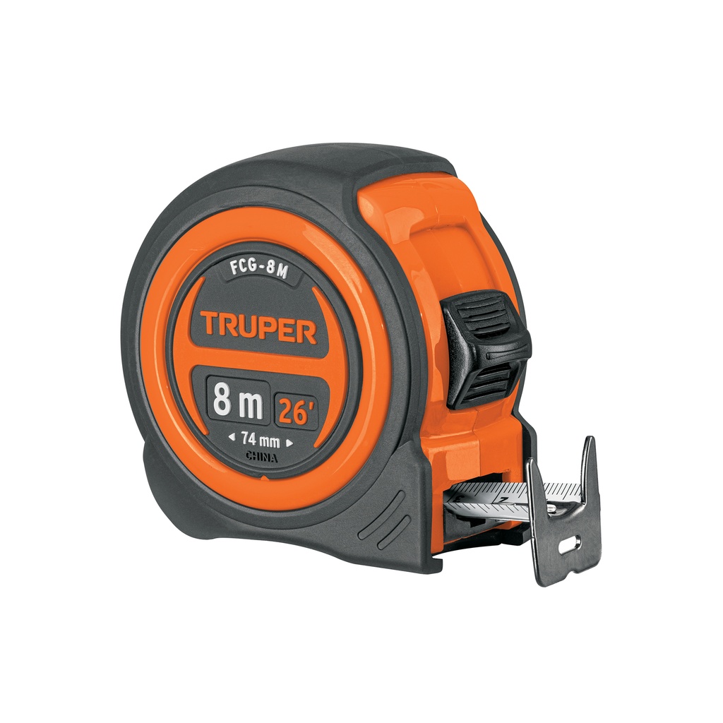 Flexómetro compacto contra impactos 8 m cinta 25 mm, Truper - Pag 162