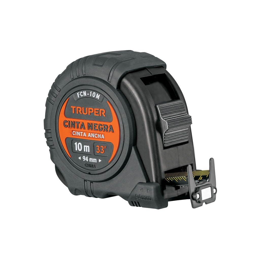 Flexómetro contra impactos 10 m, Cinta Negra 32 mm, Truper