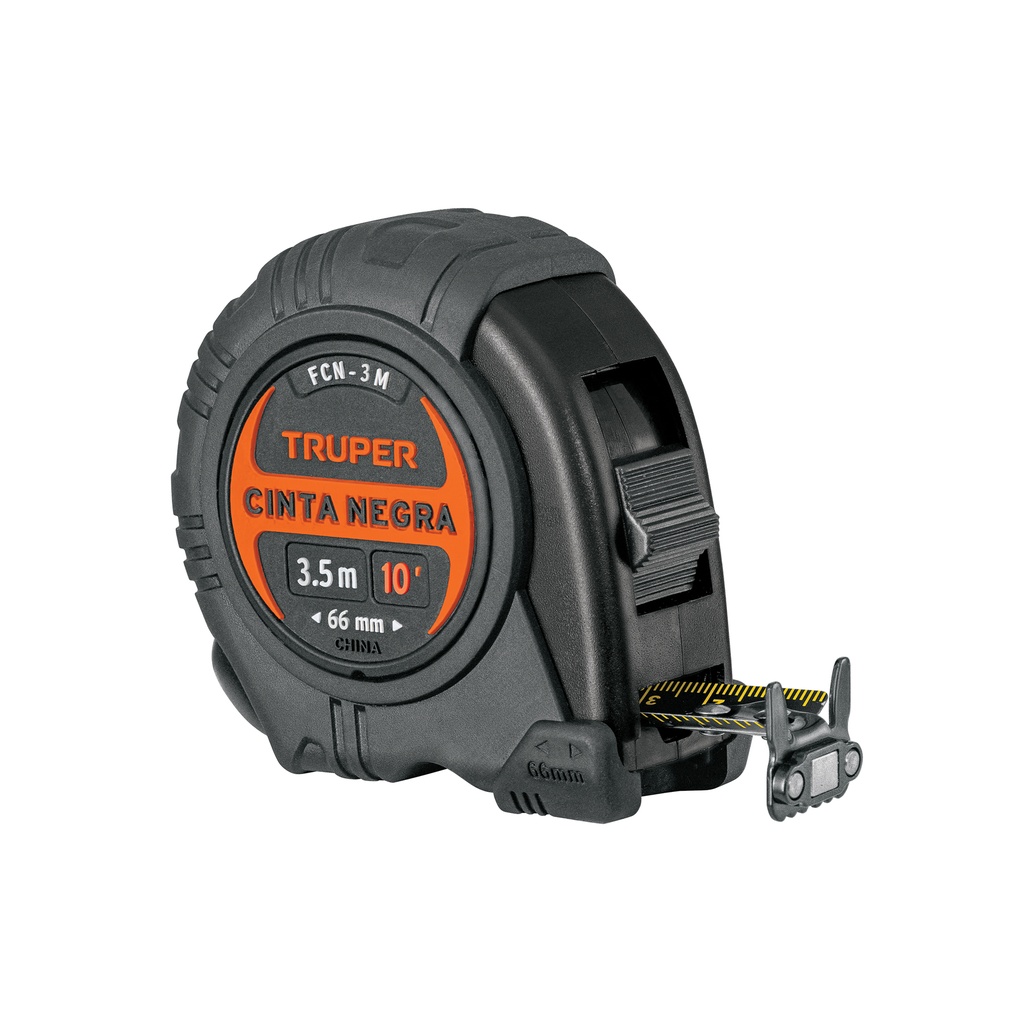 Flexómetro contra impactos 3 m, Cinta Negra 13 mm, Truper