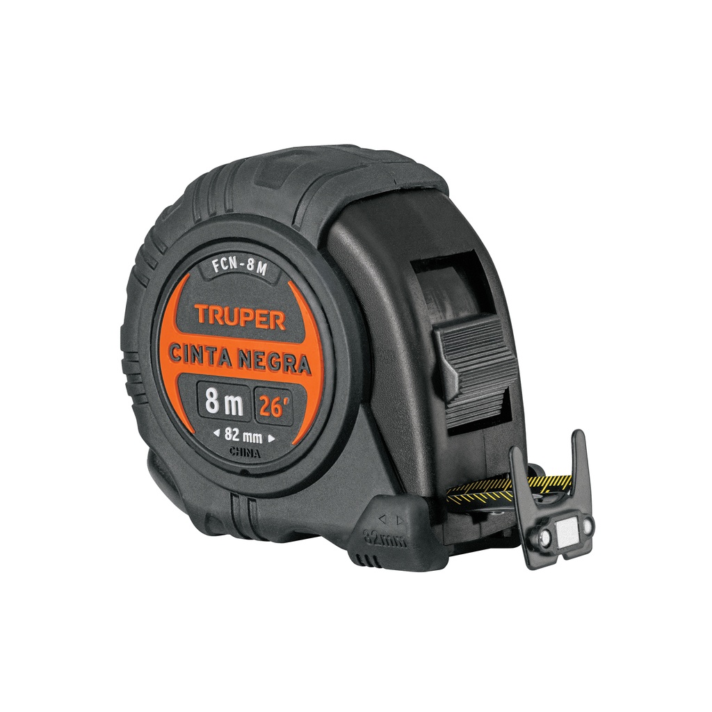 Flexómetro contra impactos Cinta Negra x-ancha 27 mm 8 m