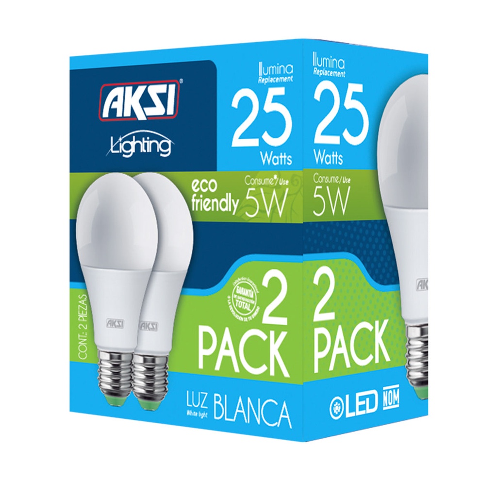 Foco LED 2PACK 5W ECO luz blanca, caja color