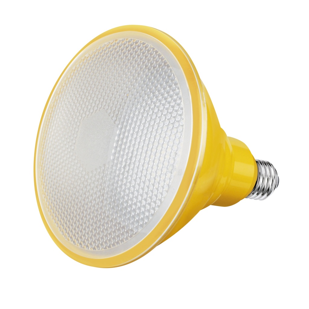 Foco LED PAR 38 12W Amarillo IP65, caja color