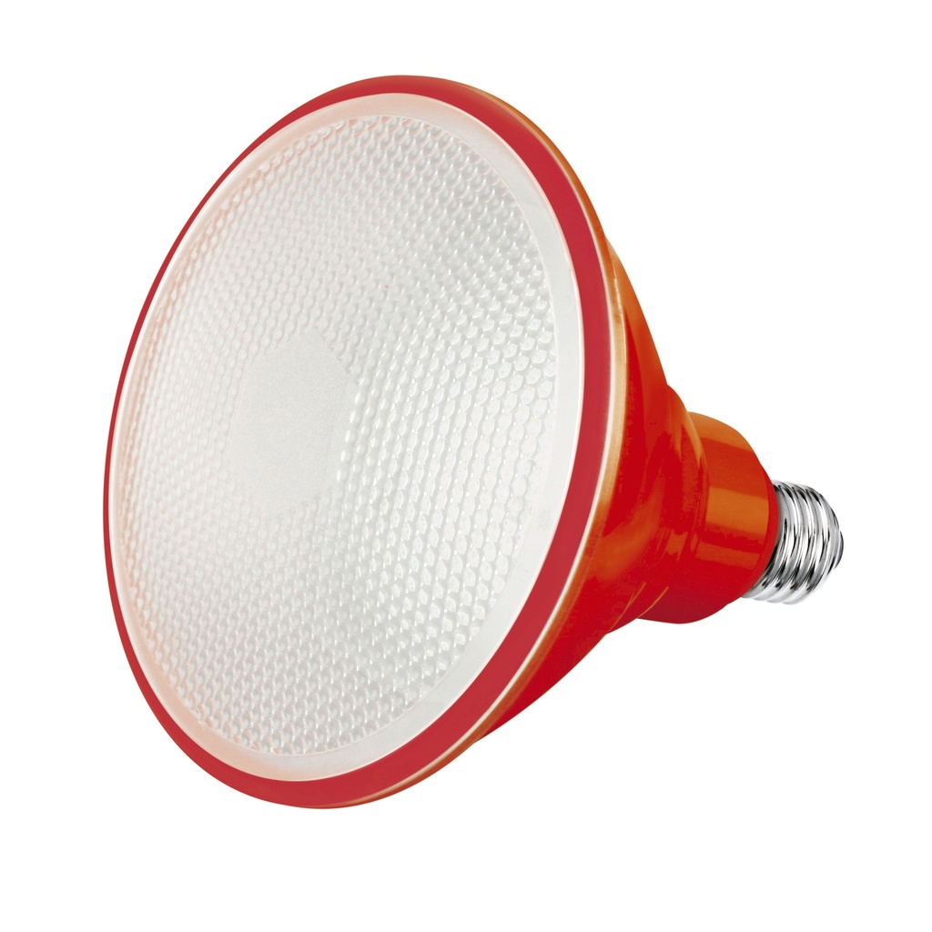 Foco LED PAR 38 12W Rojo IP65, caja color