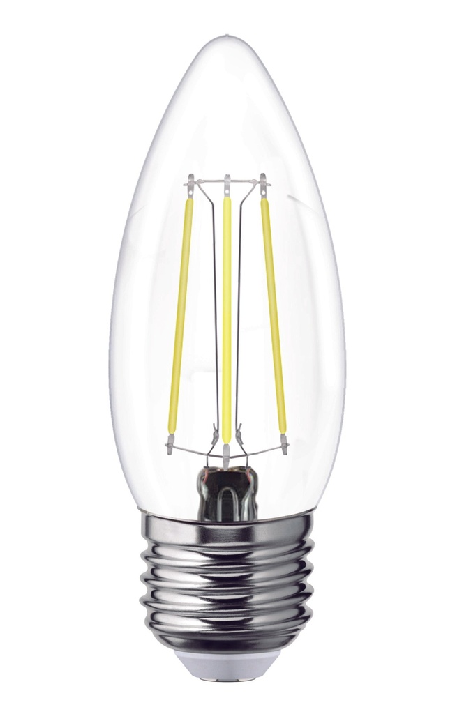 Foco LED filamentos VELA 4W luz calida E27, caja color