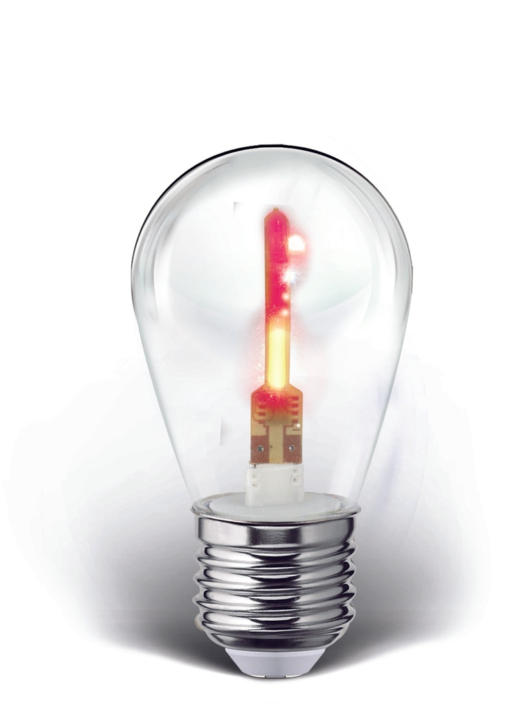 Foco Led Flash Filament Color S14 1W, Rojo