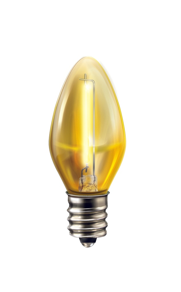 Foco Led Vela Color, Traslúcido, Amarillo, 0.5W, 2PACK