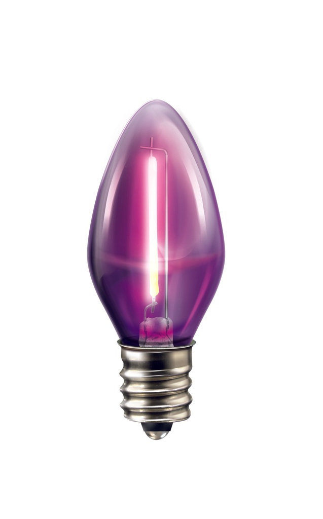 Foco Led Vela Color, Traslúcido, Lila, 0.5W, 2PACK