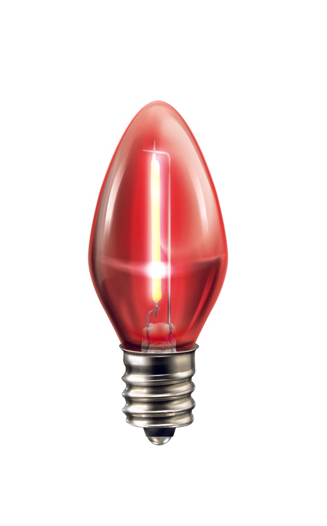 Foco Led Vela Color, Traslúcido, Rojo, 0.5W, 2PACK