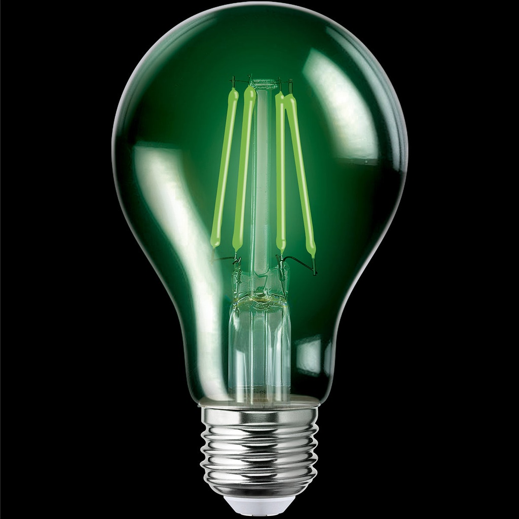 Foco filamento A19 4W, Verde