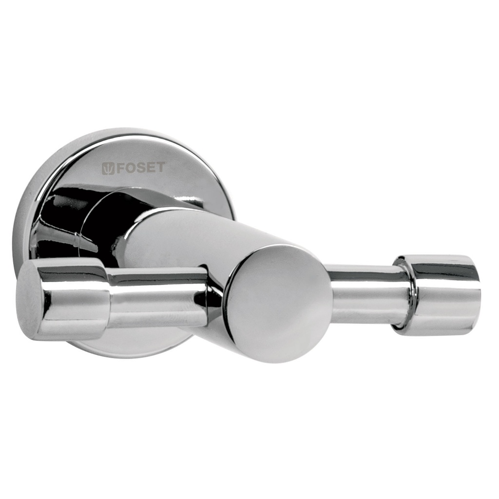 [T49667] Gancho doble metálico cromo para toallas, Foset Element
