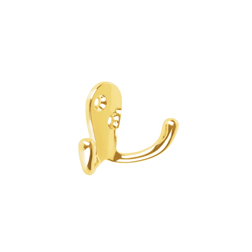 Gancho doble tipo perchero, latón brillante, Hermex - Pag 595