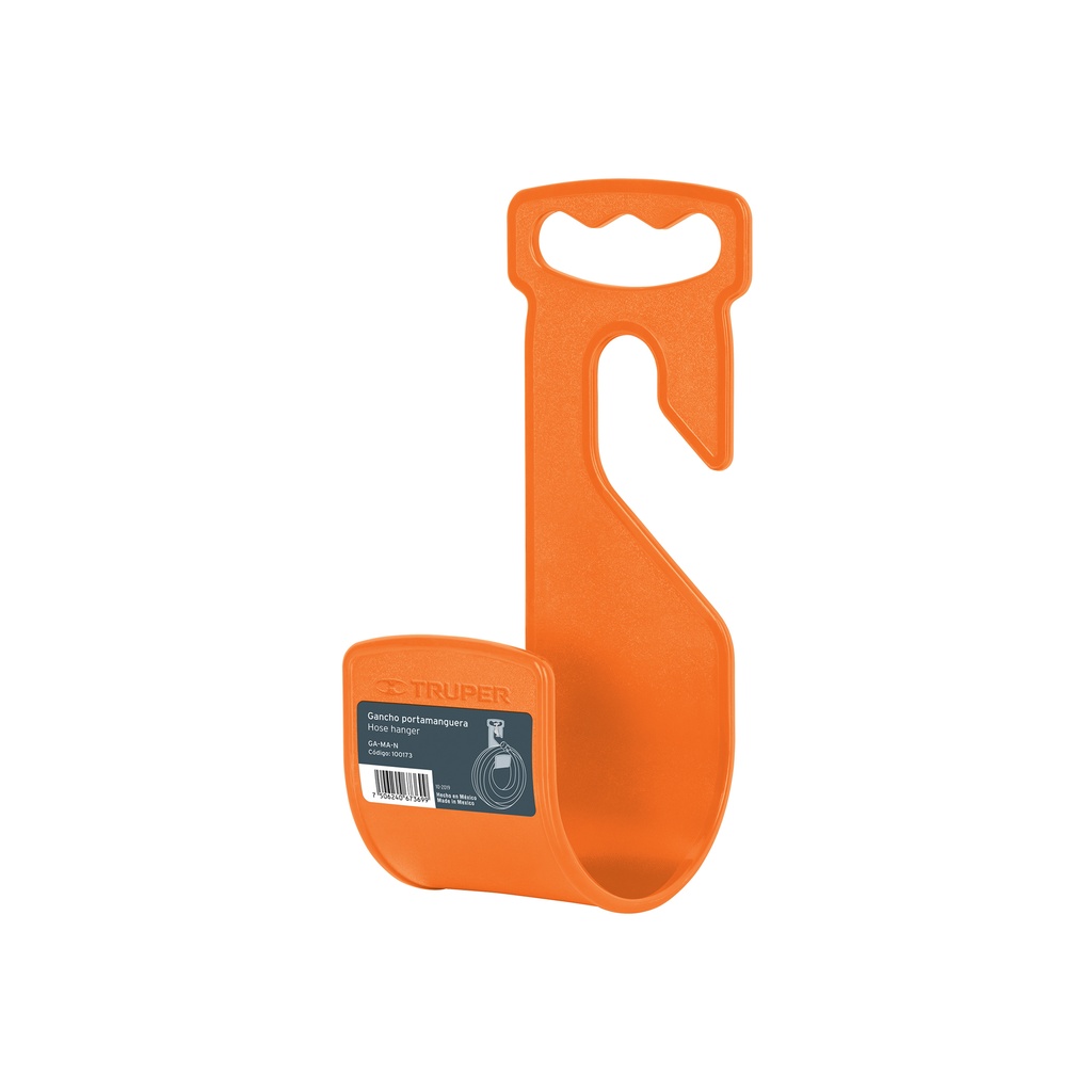 [T100173] Gancho plástico naranja para manguera de jardín, Truper
