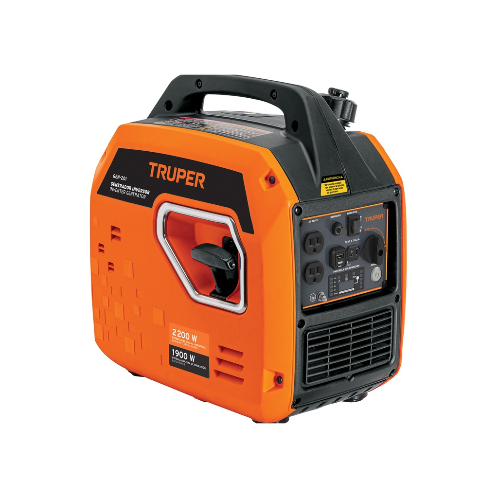 Generador silencioso inverter 2200W, 80 cc, enc. electrónico