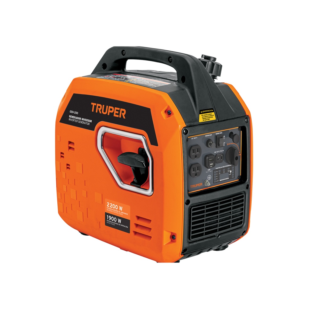 Generador silencioso inverter 2200W, 80 cc, encendido manual