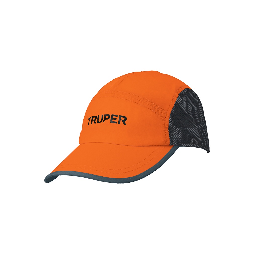 Gorra Truper color naranja, 100% poliéster respirable