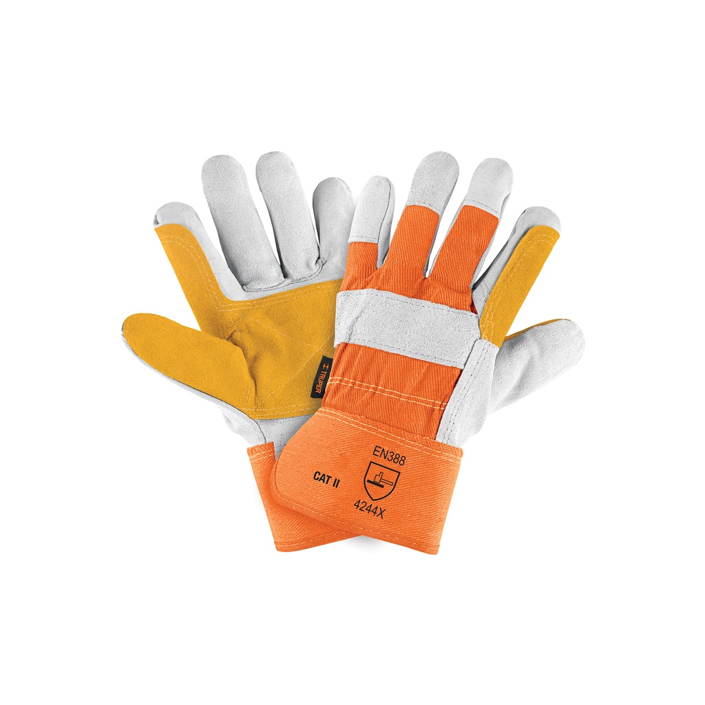 Guantes de carnaza y loneta, con refuerzo, unitalla, Truper - Pag 447