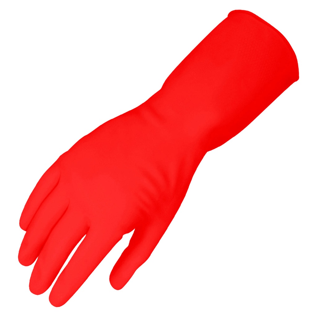 Guantes de latex para limpieza grandes - rojo