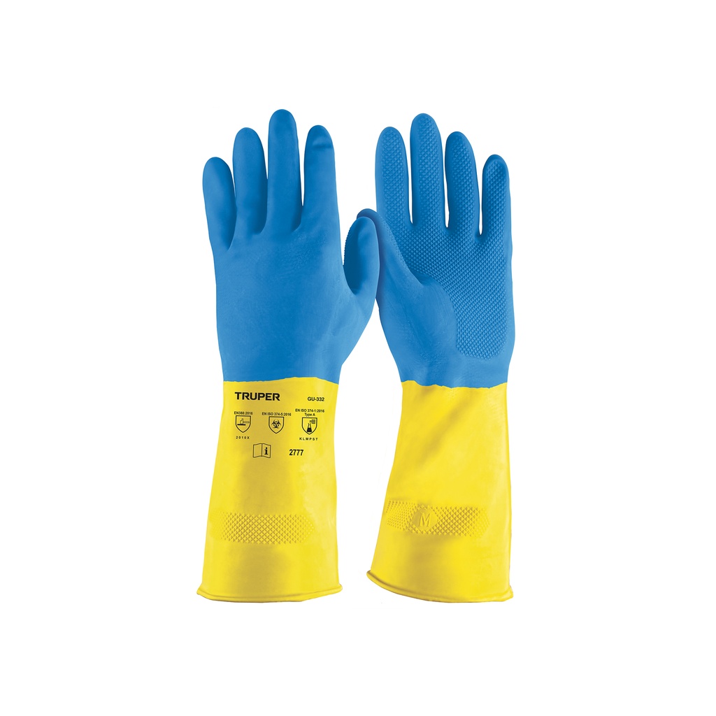 [T15268] Guantes de látex reforzados para limpieza, medianos, Truper