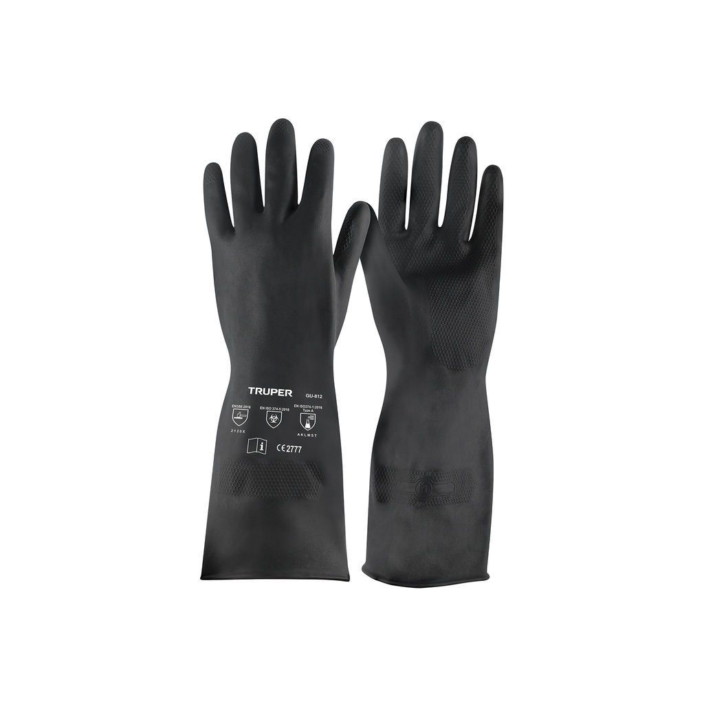 Guantes de neopreno p/manejo de químicos, medianos, Truper