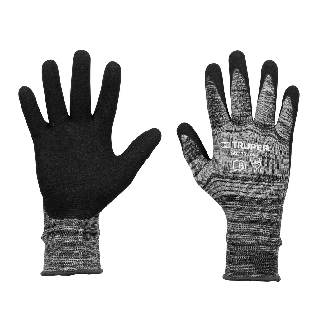 Guantes de nylon recubiertos de nitrilo arenoso, G, Truper - Pag 449