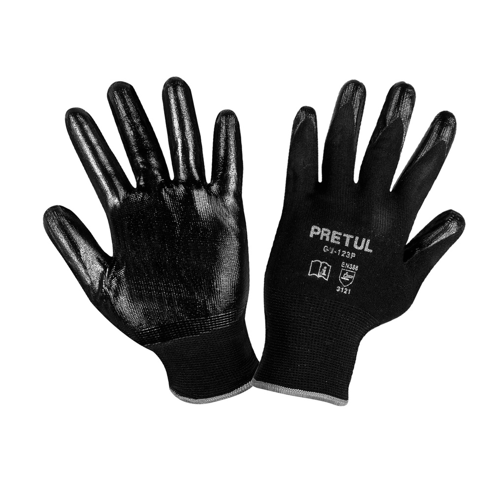 [T20028] Guantes de nylon recubiertos de nitrilo, G, Pretul