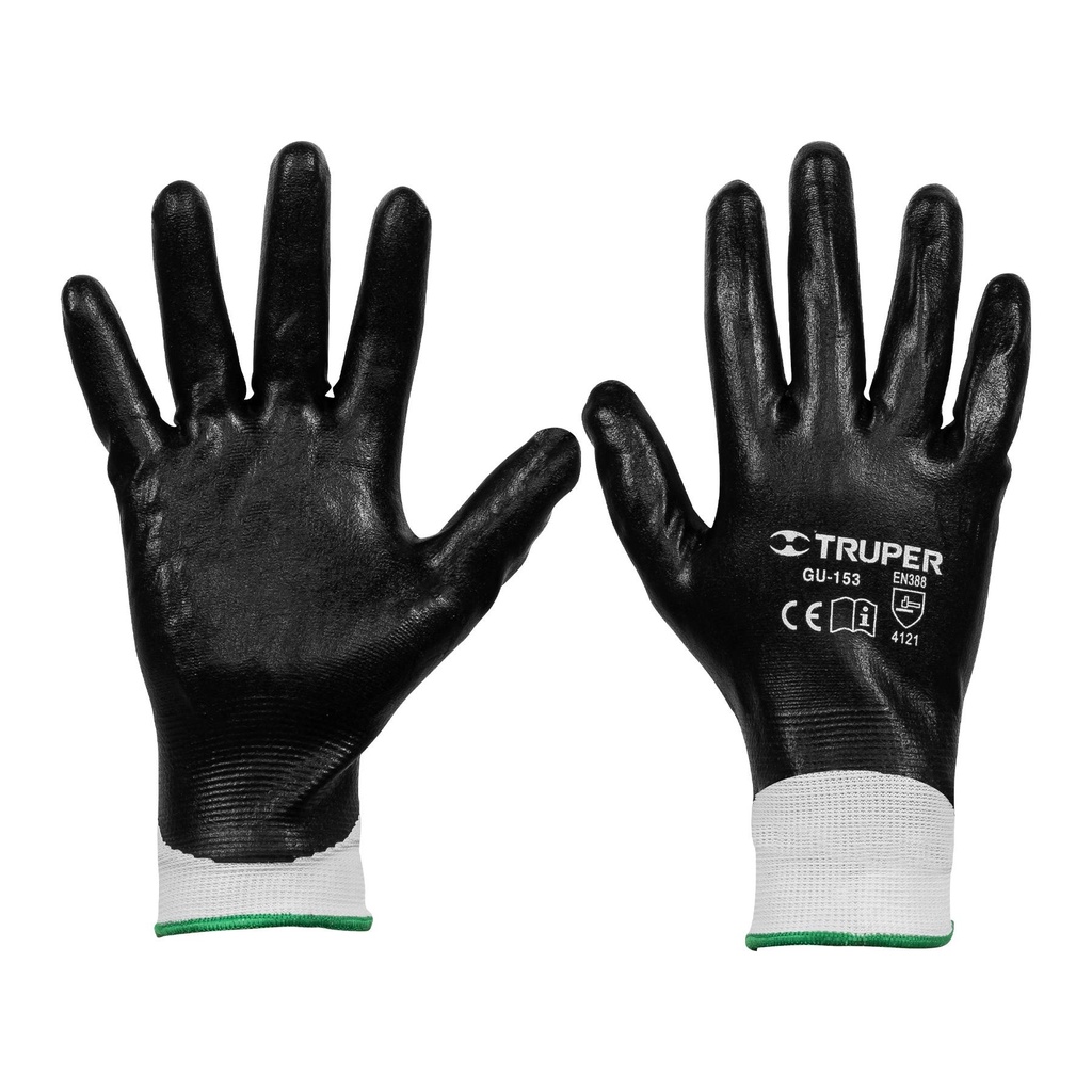 Guantes de poliéster con recubrimiento de nitrilo, G, Truper - Pag 449