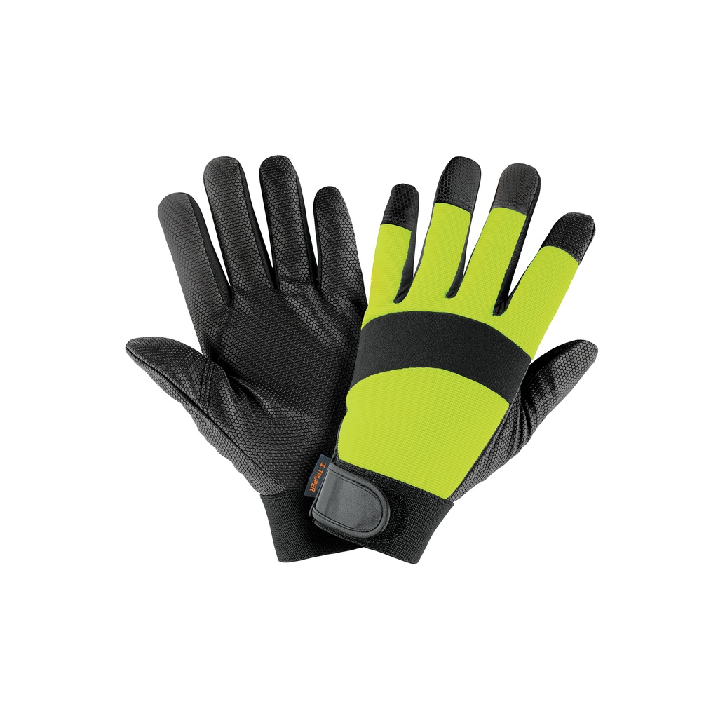 Guantes mecánico, alta visibilidad, palma poliuretano, verde - Pag 347