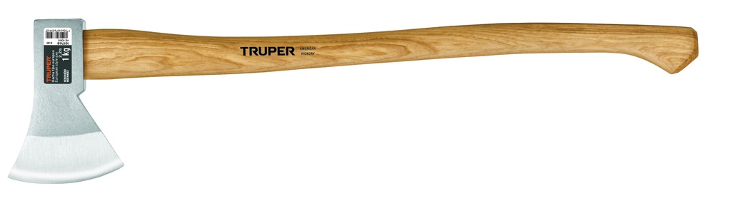 Hacha europea 1000 g, mango hickory 28', Truper