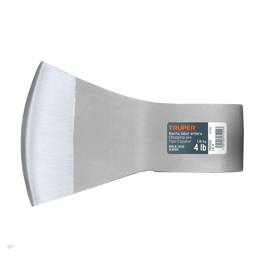 Hacha labor entera 4 lb, sin mango, Truper - Pag 174
