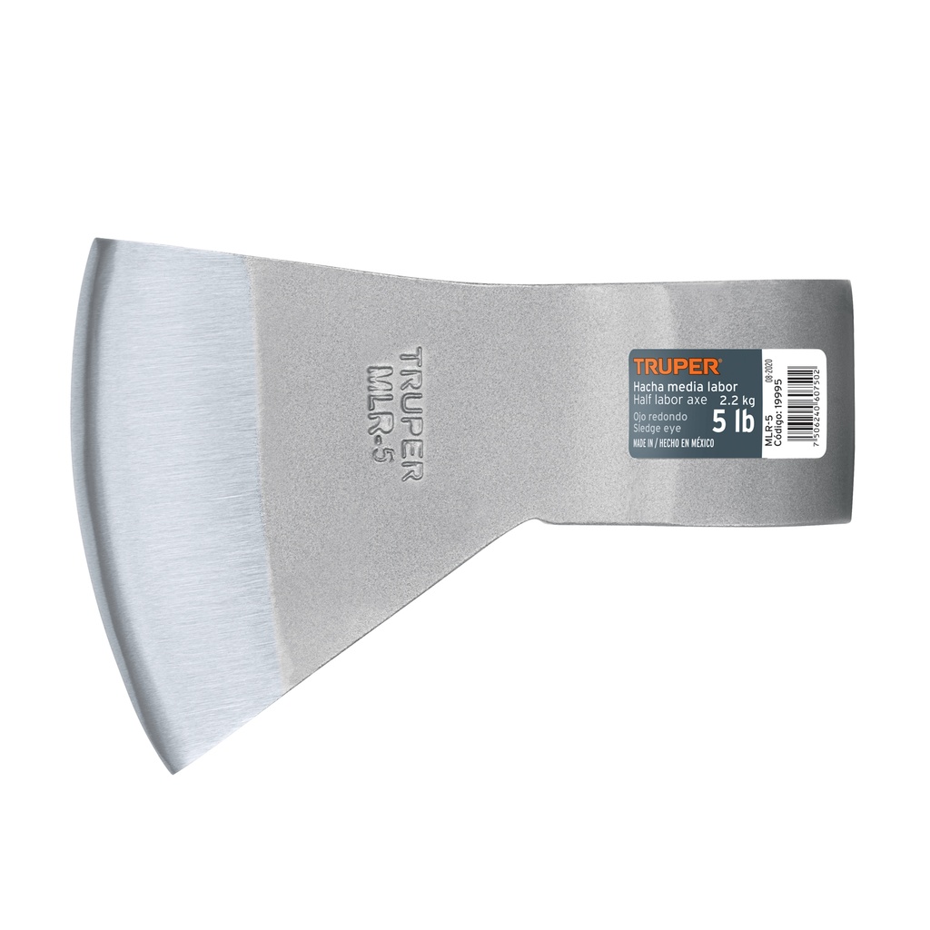Hacha media labor ojo redondo 5 lb sin mango, Truper