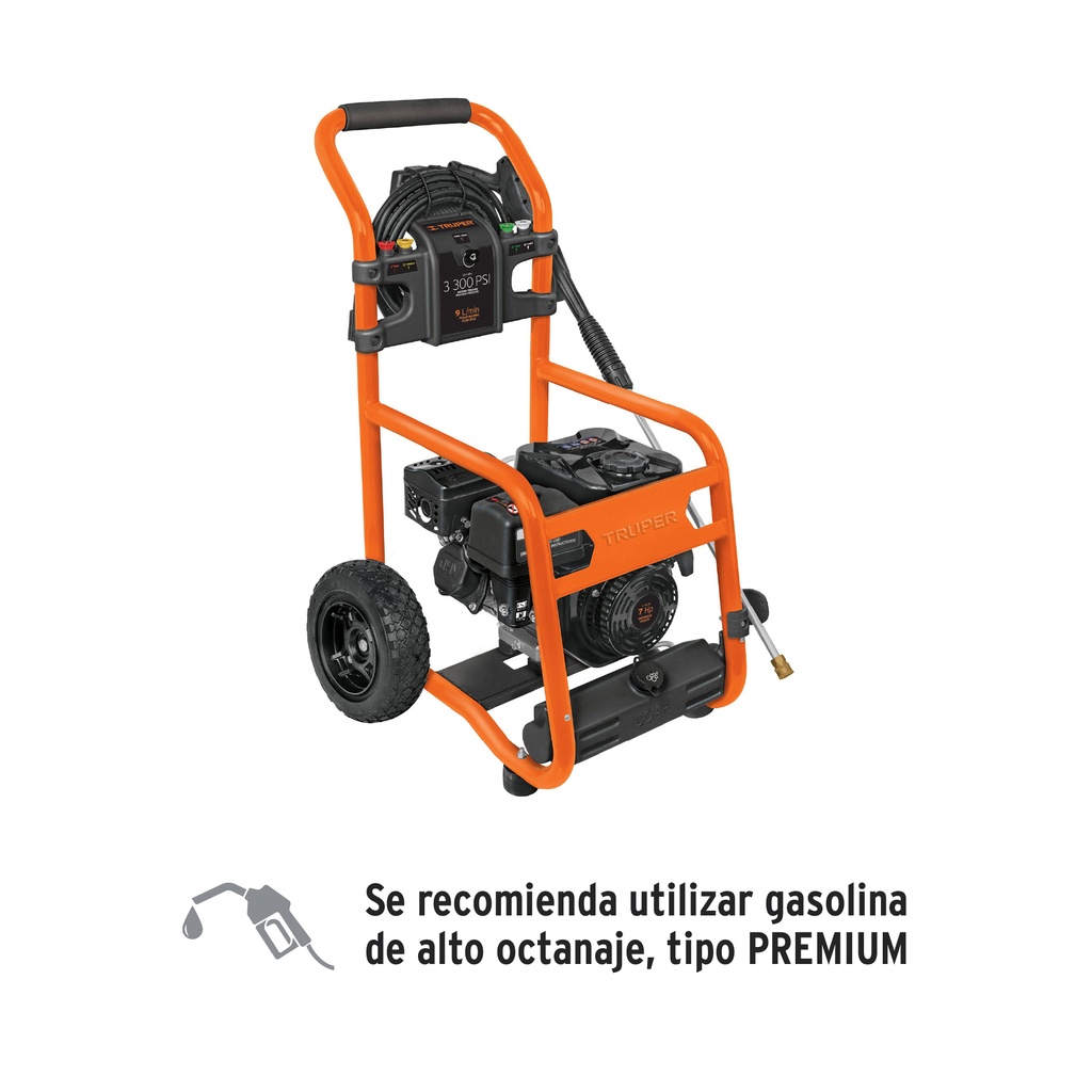 Hidrolavadora con motor a gasolina, 3,300 PSI, Truper