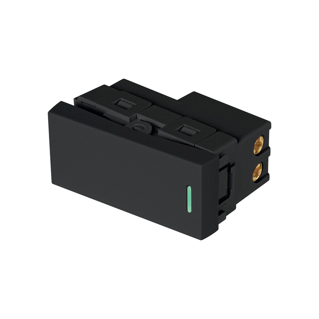 Interruptor de 3 vías negro de 1 módulo, línea Lisboa - Pag 402