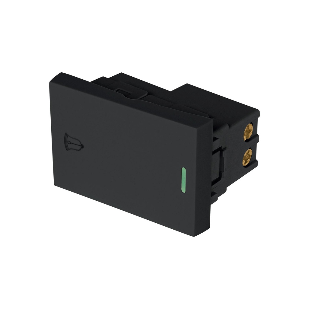 Interruptor para timbre negro de 1.5 módulos, línea Lisboa - Pag 402