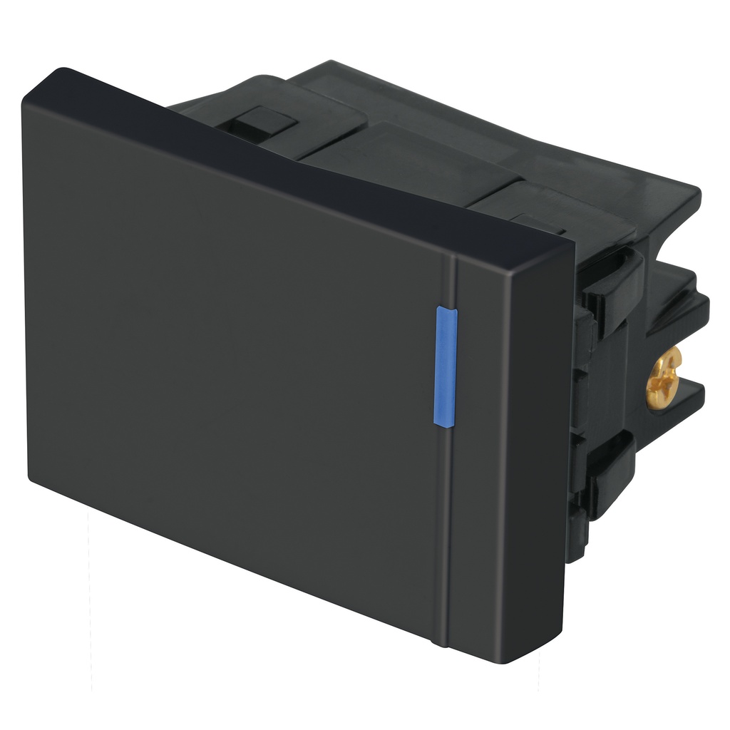 [T47986] Interruptor sencillo 1.5 módulos, línea Española,color negro