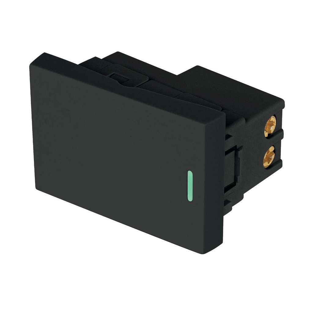 Interruptor sencillo negro de 1.5 módulos, línea Lisboa - Pag 402
