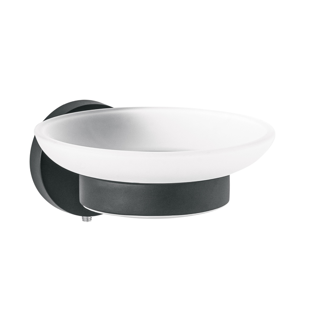 Jabonera metálica negro con plato de vidrio, Foset Túbig - Pag 483